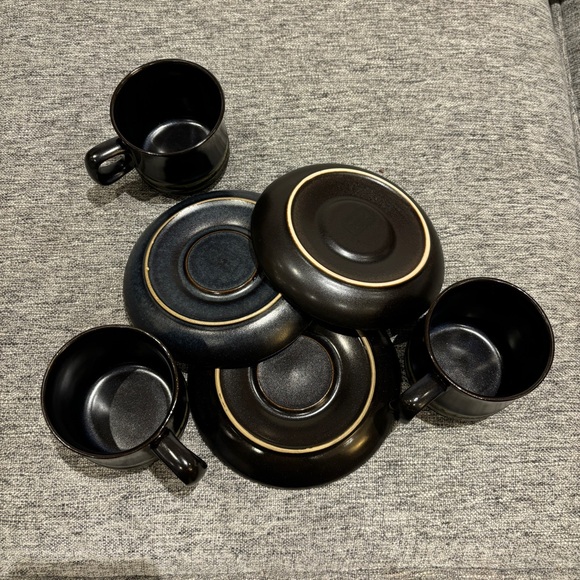 Set 3 Vintage 1960s Denby Bokhara Kismet Cups & Saucers - Picture 4 of 5